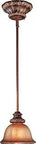 1 Light Pendant In Bronze With Silver Patina Glass Shade, Incandescent Fixture For Living Room, Dining Area, Or Kitchen