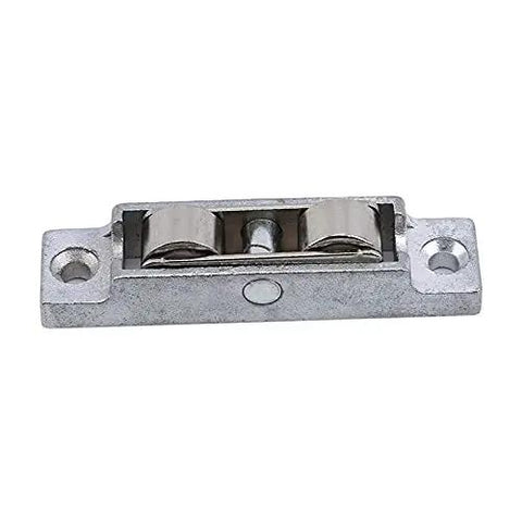 Hella Smooth Sliding Door Rollers And Window Wheels Stainless Steel Grooved Pulley Double Wheel Hardware Kit for Furniture Showers Drawers Rust Proof Heavy Duty, close-up view of metal pulley.