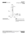 Diagram of Bulletproof Cable Bath Drain With Polished Brass Finish and Modular Tub Assembly dimensions for installation.