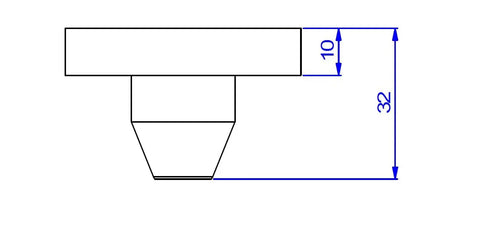 Technical diagram of Heavy Duty Mooney Cutter For Rubber Specimen Cutting Under ASTM D1646 Standards with 5mm wall, front view.