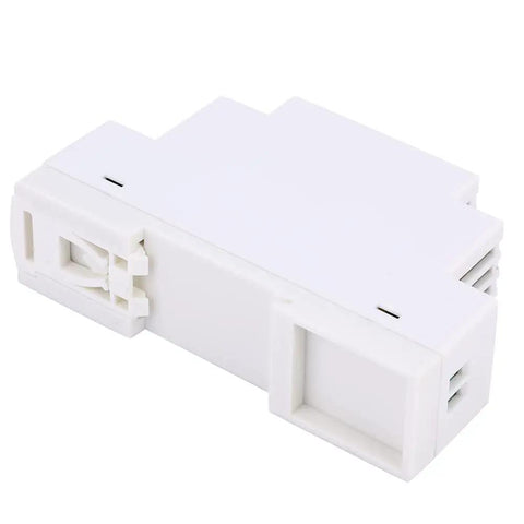 Single Output DR-15-12 DIN Rail Switching Power Supply For Industrial Control Equipment Rock Solid, Compact DIN Rail Mount PWM Modulation Low Ripple Flame Retardant Housing Heat Resistant Long Life Perfect For Control Cabinets. white DIN rail switching power supply module with side terminals