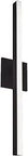 Side view of Vega Sleek 16W LED Wall Sconce Black Finish Ultra Slim 1 Inch Depth with White Glass Panel, 22.88 Inch Tall