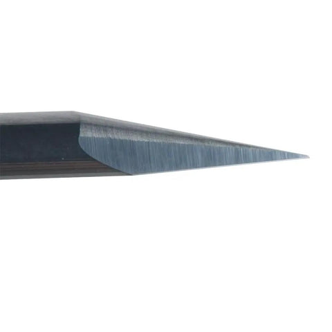 Close-up of Precision V Groove Engraving Router Bit With 6mm Shank showing sharp tip for clean cuts in wood and PCB plastics.
