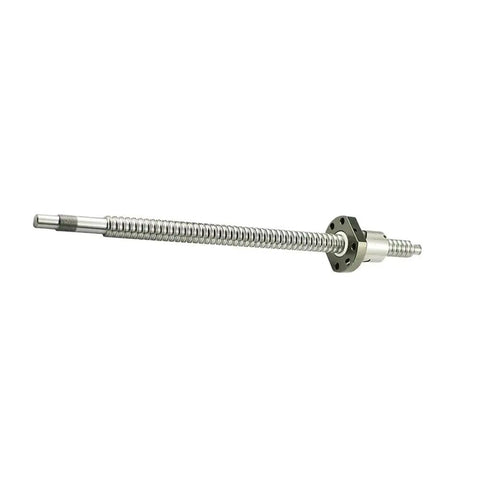 High Performance Ballscrew Kit With Ballnut 16mm Diameter Precision CNC Rolled Metal Screw showcasing a smooth metal threaded shaft.