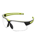 Top Kickass Safety Glasses With Anti Fog And Anti Scratch Clear Lens In Cool Gray And Green Frame for heavy duty work shifts.