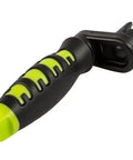 Pegwinder Plus String Winder For Guitar With Ultra Smooth Ball Bearing Action Non Scratch Universal Head Ergonomic Grip shown in black and green