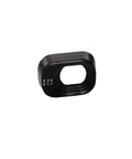 DJI Mini 4 Pro Gimbal Lens Cap Replacement Frame And Camera Lens Shield in black plastic, front view.