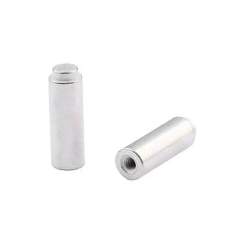 10 Pcs SMD Round Nut Connectors M2.5x15 PCB Mount Brass Surface Mount Workhorse Columns With Matte Tin Finish showing two brass columns.