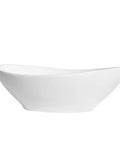 Porcelain Vessel Sink For Bathroom 18 Inch By 13.4 Inch Above Counter Oval Canoe Shape With Pop Up Drain No Overflow Hole White Ceramic