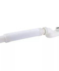 G1-1/2 Flat Bathtub Drain Pipe Kit Flexible Waste Pipe for Freestanding Tub Low Profile P-Trap White 92cm with smooth design.