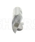 Close-up of Shars HSS end mill, 7/8 in shank, 3/4 in cutting diameter, 2-flute center-cut, single-end