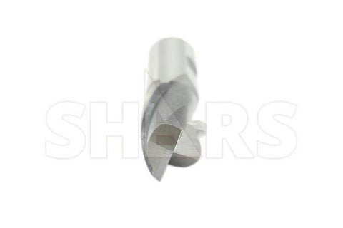 Close-up of Shars HSS end mill, 7/8 in shank, 3/4 in cutting diameter, 2-flute center-cut, single-end