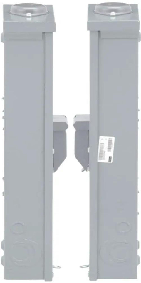 Side view of Qom2 225 Amp 2 Pole N3R Enclosure Circuit Breaker Panel QOM22225NRB. Rugged industrial steel cabinet.