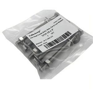 Bagged hardware set with 5/16-18 x 4 in stainless steel hex bolts, nuts, fender washers and split lock washers (304 SS)