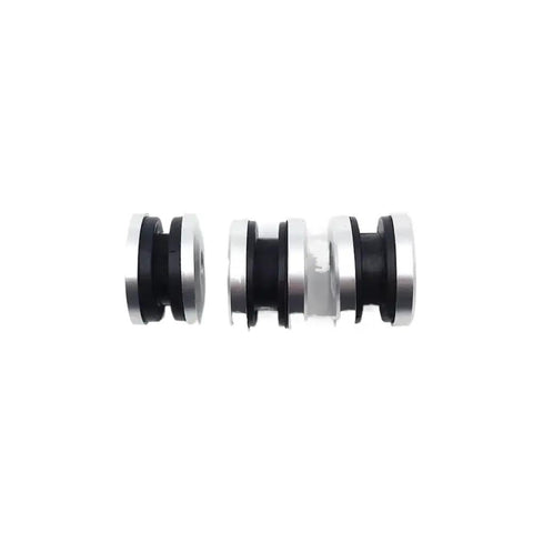 Heavy Duty Motorcycle Exhaust Hanger Bushing Suspension Kit With Cushion Pad For SXF XCF 250 350 450 Rc4 Models From 2019 To 2023 That Dampens Vibration And Keeps Your Ride Smooth As Butter, black rubber and silver metal bushings