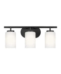 Midnight Black 3-Light Oslo Bath Vanity Wall Sconce That Is Sleek And Dope, Classic Modern Design in bathroom light fixture.