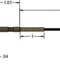 Diagram showing Replacement Oven Temperature Sensor W10181986 dimensions with wiring and metal probe for major ovens.