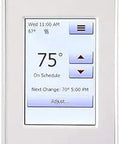 Programmable Floor Heating Thermostat For Electric Radiant Floors display showing temperature and schedule settings