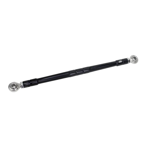 Black Adjustable Shifter Linkage Rod For Harley Davidson Softail Touring And Trike Ride Ready 11.5 To 12.5 Inch 6061 T6 Aluminum With Stainless Steel Joints And Five Sixteenths Inch Stud Compatibility, side view