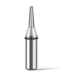 Cool Pro Carbide Router Bit With Tapered Ball Nose For Woodworking pros, 1/2 Inch Shank shown from side for detailed view.