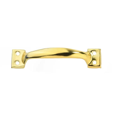 Two Pack Vintage Bow Shaped Door Pulls In Antique Gold Finish for Cabinets and Gates, single handle shown front view