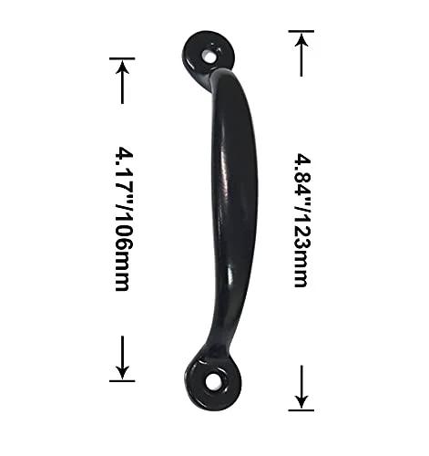Steel Utility Grab Pull Surface Mount For Screen Door Drawer Access Panel Cabinet Lid Hatch Black 10 Pack Mounting Screws