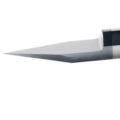 Close-up of the sharp tip of Precision V Groove Engraving Router Bit With 6mm Shank, durable carbide end mill.