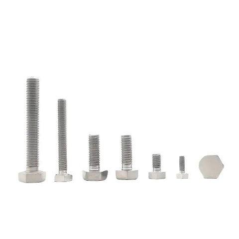 Shop Grade Two Titanium Hex Head Bolts M16 Metric Thread Heavy Duty Fasteners in varying sizes for automotive projects.