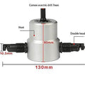 Double Head Sheet Metal Nibbler Cutter Drill Attachment for metal with adjustable cutting head, showing dimensions and ergonomic design