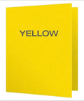 Front view of Two Pocket Folders With Fasteners Yellow Letter Size 25 Per Box 135 Sheet Capacity Built In Two Prong Fasteners