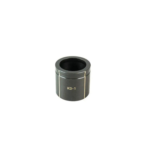 Beefy Heavy Duty Knockout Die For 1 Inch Conduit, Versatile tool for steel, stainless, and brass, shows front view of 1-inch die