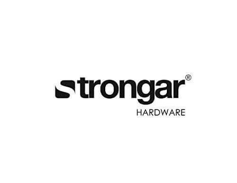 Strongar Hardware logo in black text on a white background