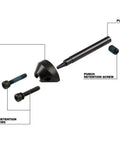 Punch And Die Set 48-44-0272 For M12 FUEL 16 Gauge Nibbler Replacement with labeled parts: punch, die, retention screws.