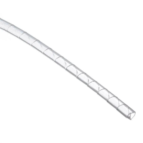 7mm ID 8mm OD Spiral Wrap Tube 12m Black Cable Management Wrap For PC Home Theater And TV Wires Tidy Organizer, clear tube view