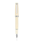 Cream acrylic fountain pen with 0.5mm nib for school and office use, smooth writing and comfortable grip, unisex design.