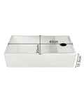USZWBY Vessel Sinks Ceramic Vessel Sink Modern Minimalist Wall-Mounted Washbasin Square Washing Bowl Bathroom Bowl Sink, 40cm x 20cm x 10.5cm white sink