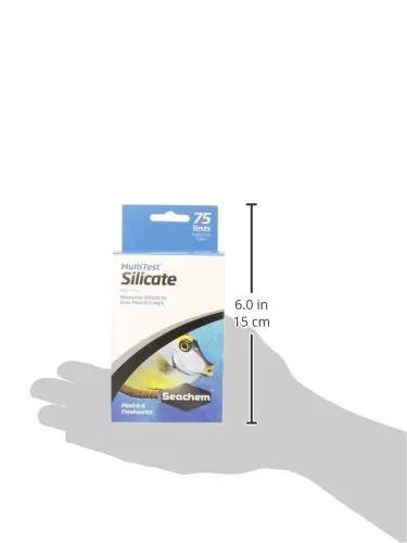 Get Your Hella Accurate Silicate Test Results To Keep Your Rad Aquarium Setup Healthy With This Badass 75 Test Kit For Freshwater And Saltwater Tanks That Tests Under 0.5 Milligrams Per Liter With Precision in a hand for size reference.