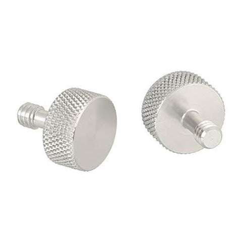 1/4-20 Thumb Screw Button Head Cap Screw Brass Nickel Plated Two-Piece Camera Accessory Replacement for Tripods and Mounts