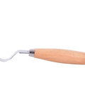 Kickass Stainless Steel Spoon Carving Knife And Hand Chisel Tools With Slick Ergonomic Grip, curved blade, hardwood handle.