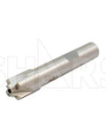 Shars HSS corner-rounding end mill, silver metal, front view