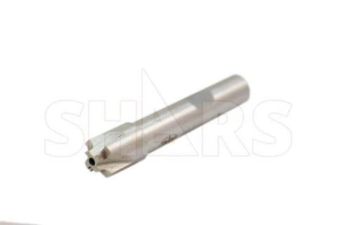 Shars HSS corner-rounding end mill, silver metal, front view