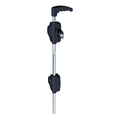 Class Act Heavy Duty Polished Gate Latch Replacement For Lokkbolt LB124BXKSA Models, sturdy black latch for up to eleven foot gates.
