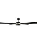 Badass 96 Inch Outdoor Ceiling Fan With Built In Led Light Kit And Wireless Remote Six Aluminum Blades Slick Midnight Black Finish.