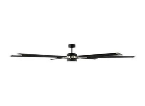 Badass 96 Inch Outdoor Ceiling Fan With Built In Led Light Kit And Wireless Remote Six Aluminum Blades Slick Midnight Black Finish.