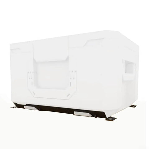 Beefy All Metal Mounting Brackets For Tool Boxes And Storage on white toolbox, secure and heavy-duty, black finish, quick install.