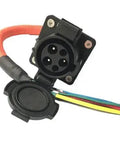 Hella Durable 50A SAE J1772 Type 1 EV Charging Inlet_socket Featuring 3.5 Foot Cable with connector and wire colors.