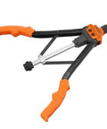 Rivet Nut Tool Kit 16 Inch With 13 Metric And SAE Mandrels, 186 Pcs Rivet Nuts, Semi Auto De Riveting, shown with orange handles