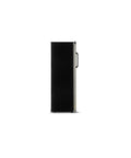 Spacious Upright Freezer Deep Freeze 11 Cubic Feet Stainless Steel Cabinet side view showing sleek black design and handle.
