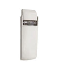 Side view of a Chest Freezer Lid Hinge With Spring And White Cover Metal Replacement Part For Freezers Coolers And Refrigerators Rust Resistant And DIY Friendly Easy To Install Spring Loaded Lid Action For Smooth Opening And Secure Closure