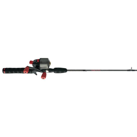 Ugly Tuff 8 Plus Spincast Rod And Reel Combo For Kids with graphite fiberglass build, clear tip, EVA grips, pre-spooled 6 lb line